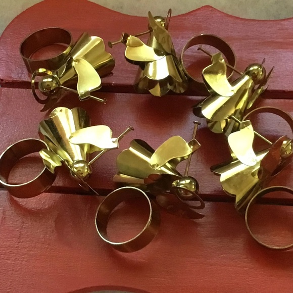 6 silver plated angel napkin holders, trumpeting angels napkin holders -used - Picture 5 of 9